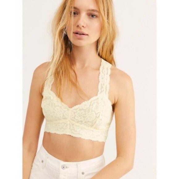 Free People Other - Free People Galloon Lace Racerback Bralette Large NWT
